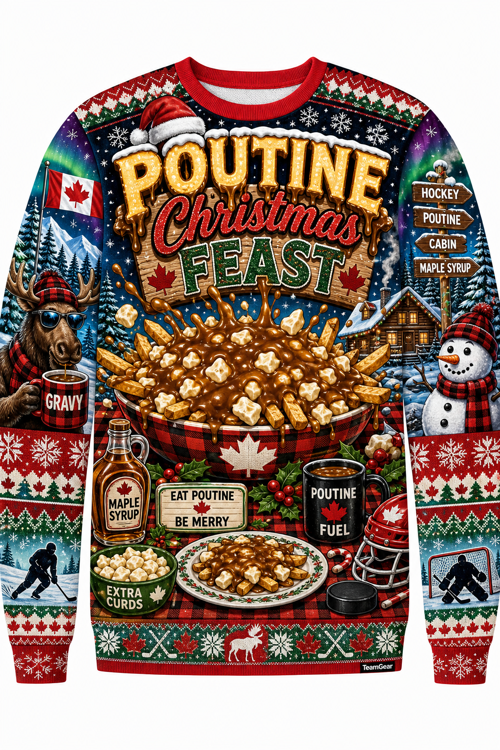 Poutine Christmas Feast Ugly Christmas Sweater design