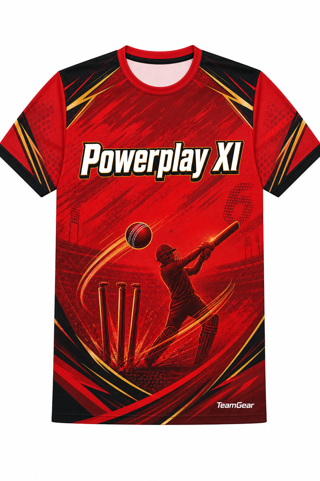 Powerplay XI Red Cricket Jersey design