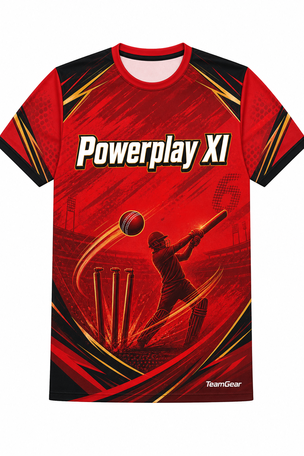 Powerplay XI Red Cricket Jersey design