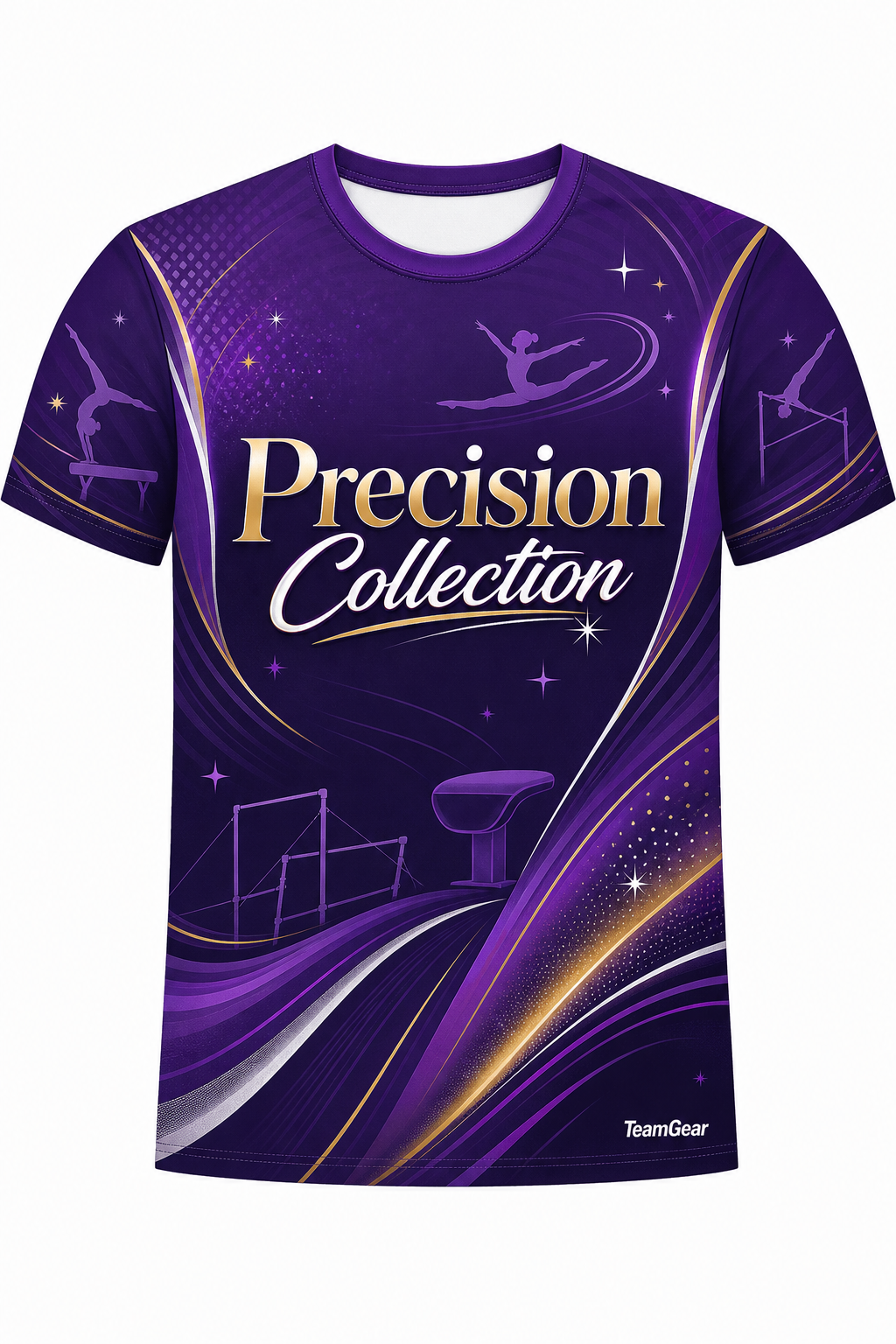 Precision Collection Purple Gymnastics Jersey with name and number