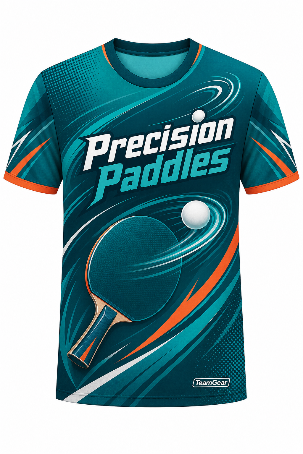 Precision Paddles Teal Table Tennis Jersey with name and number