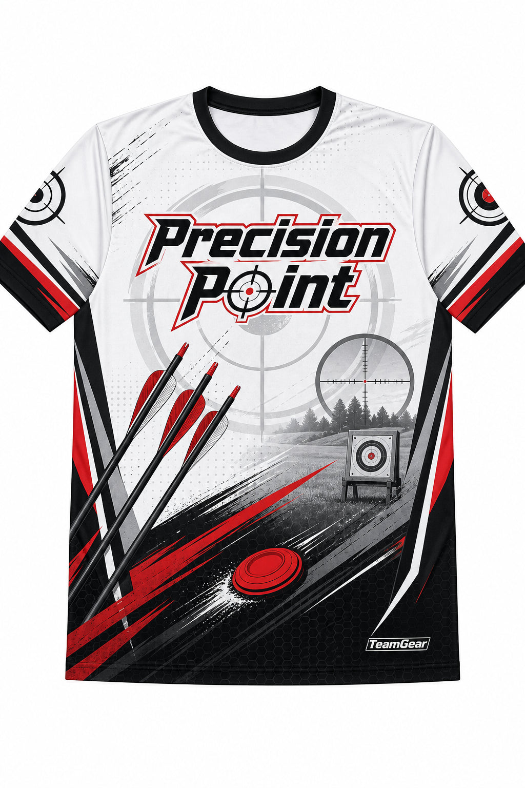 Precision Point White Shooting Jersey design