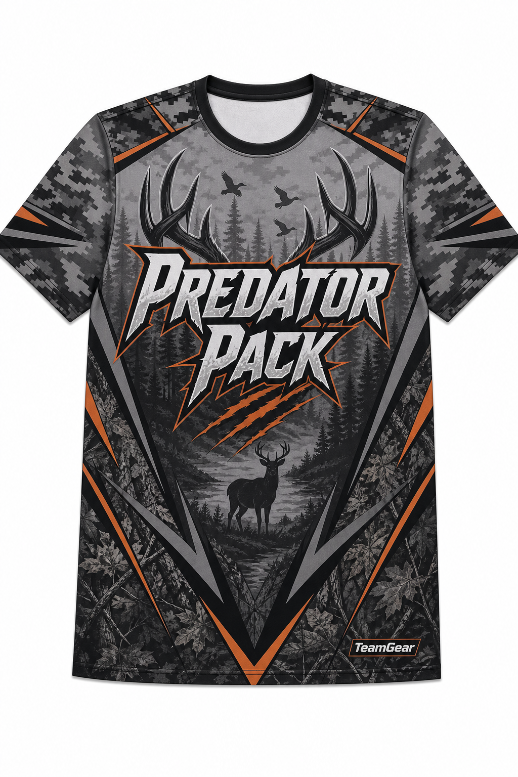 Predator Pack Grey Hunting Jersey design