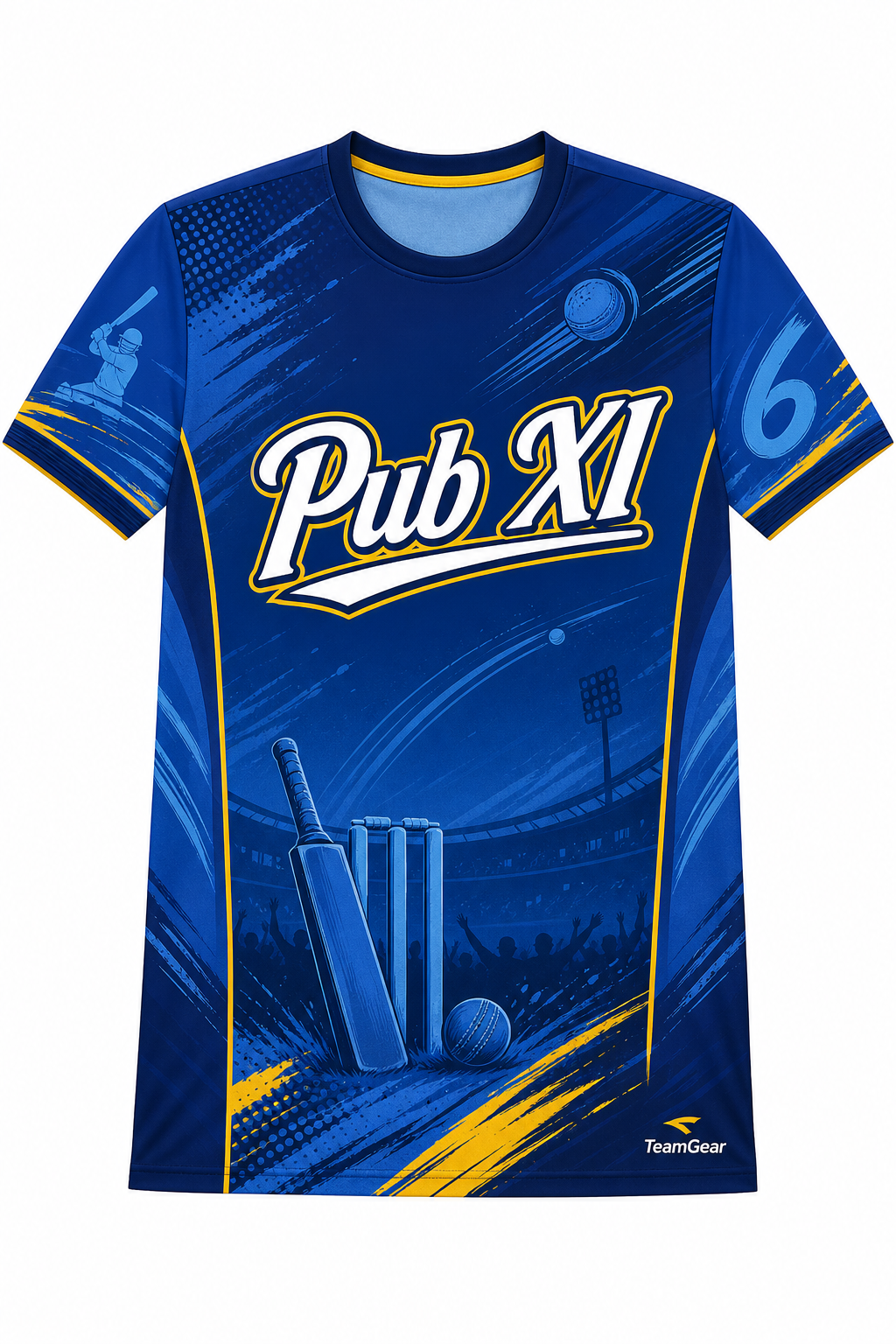 Pub XI Blue Cricket Jersey design