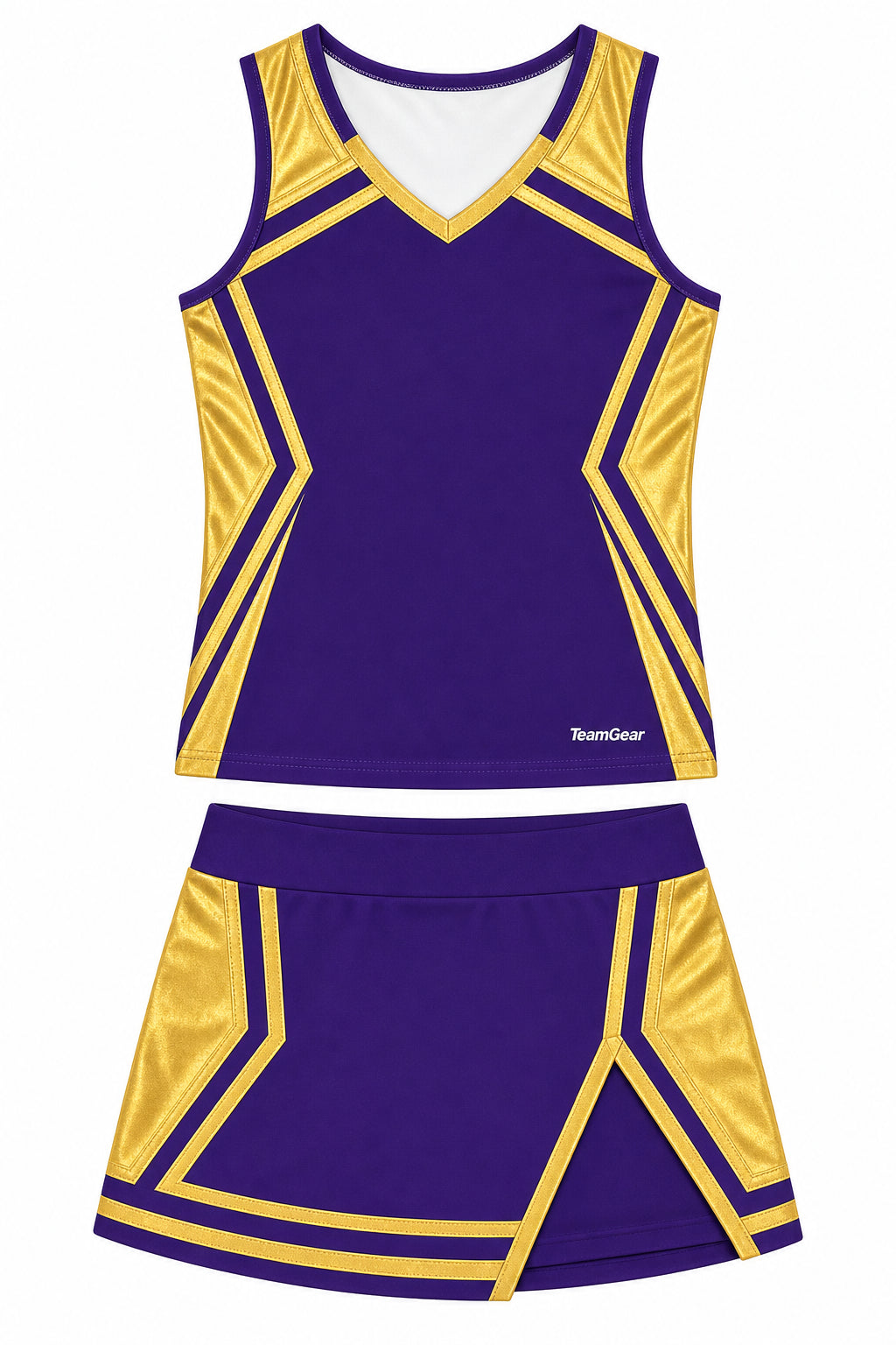 Purple and Gold Cheerleading Uniform design