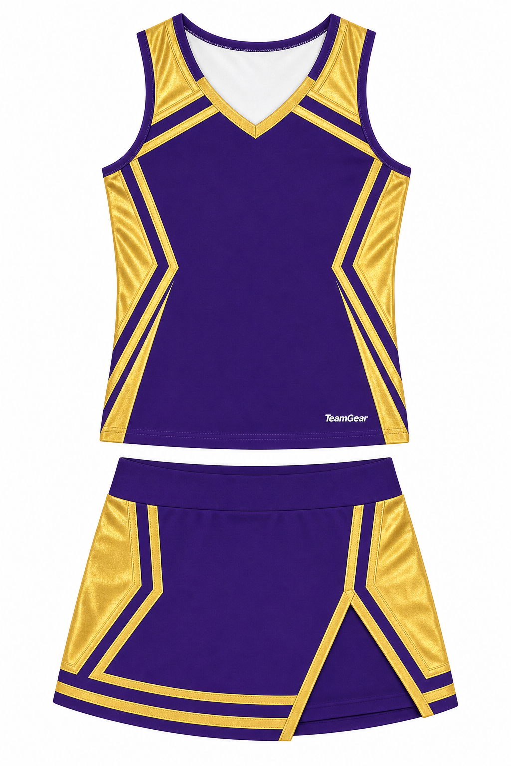 Purple and Gold Cheerleading Uniform design
