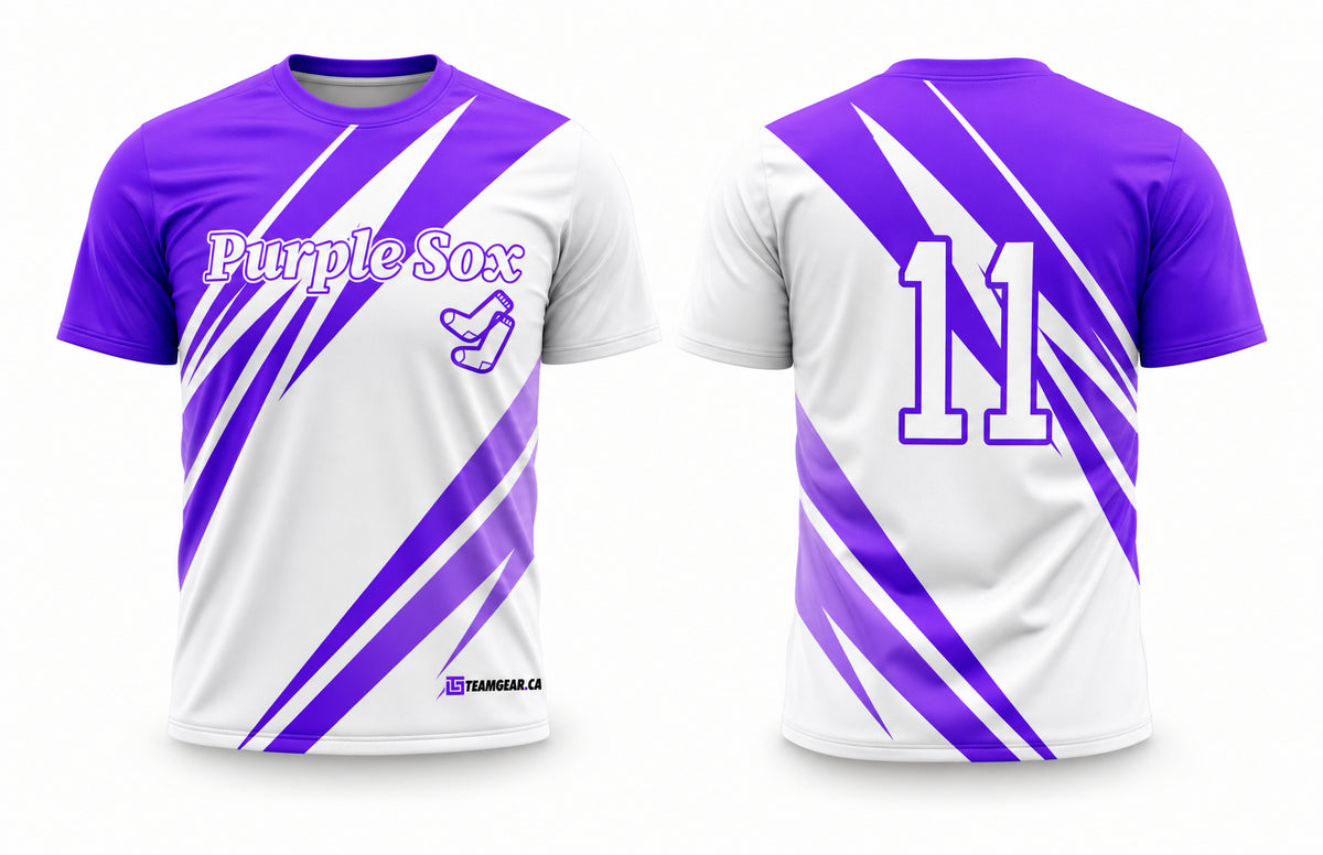 Purple Sox Softball Jersey - front and back view