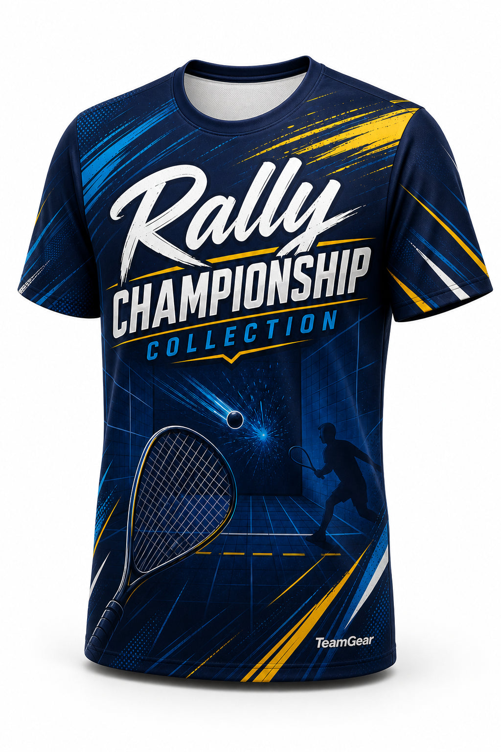 Rally Championship Collection Navy Racquetball Jersey - front and back view