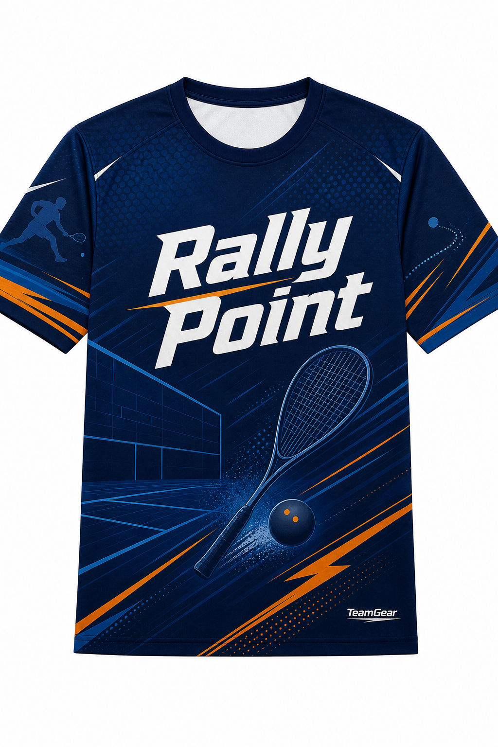 Rally Point Navy Squash Jersey with name and number