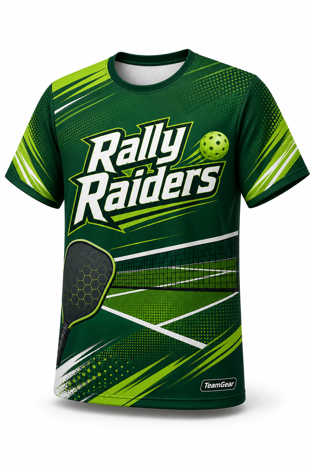 Rally Raiders Green Pickleball Jersey - front and back view