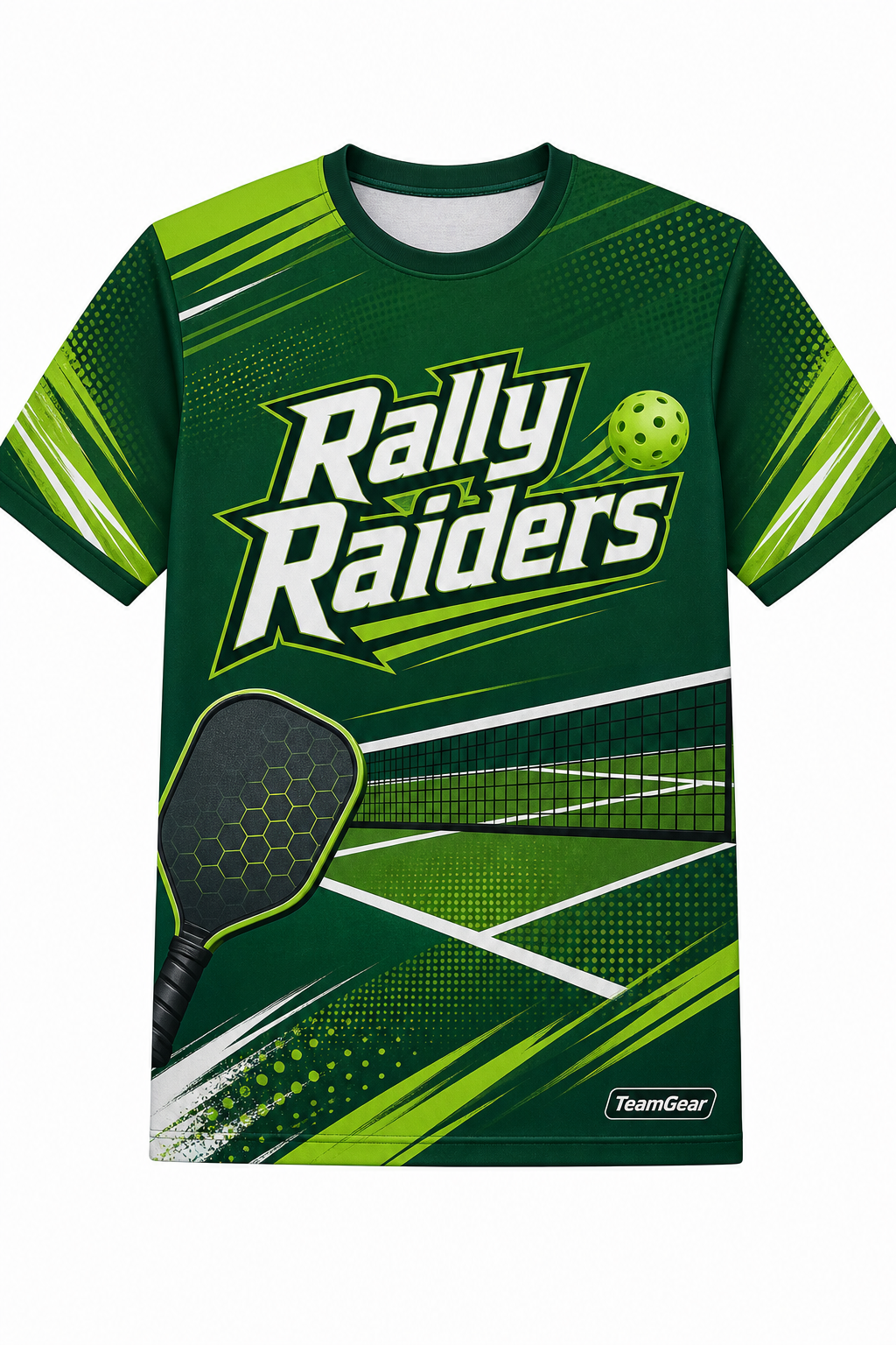 Rally Raiders Green Pickleball Jersey with name and number