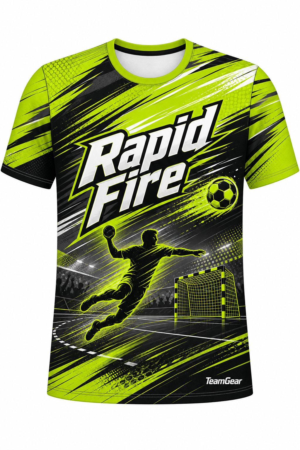 Rapid Fire Lime Handball Jersey design
