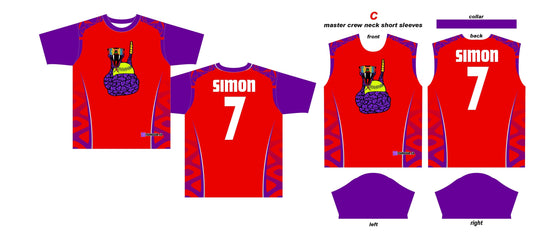 Rattlesnakes Red Softball Jersey print panels with custom design