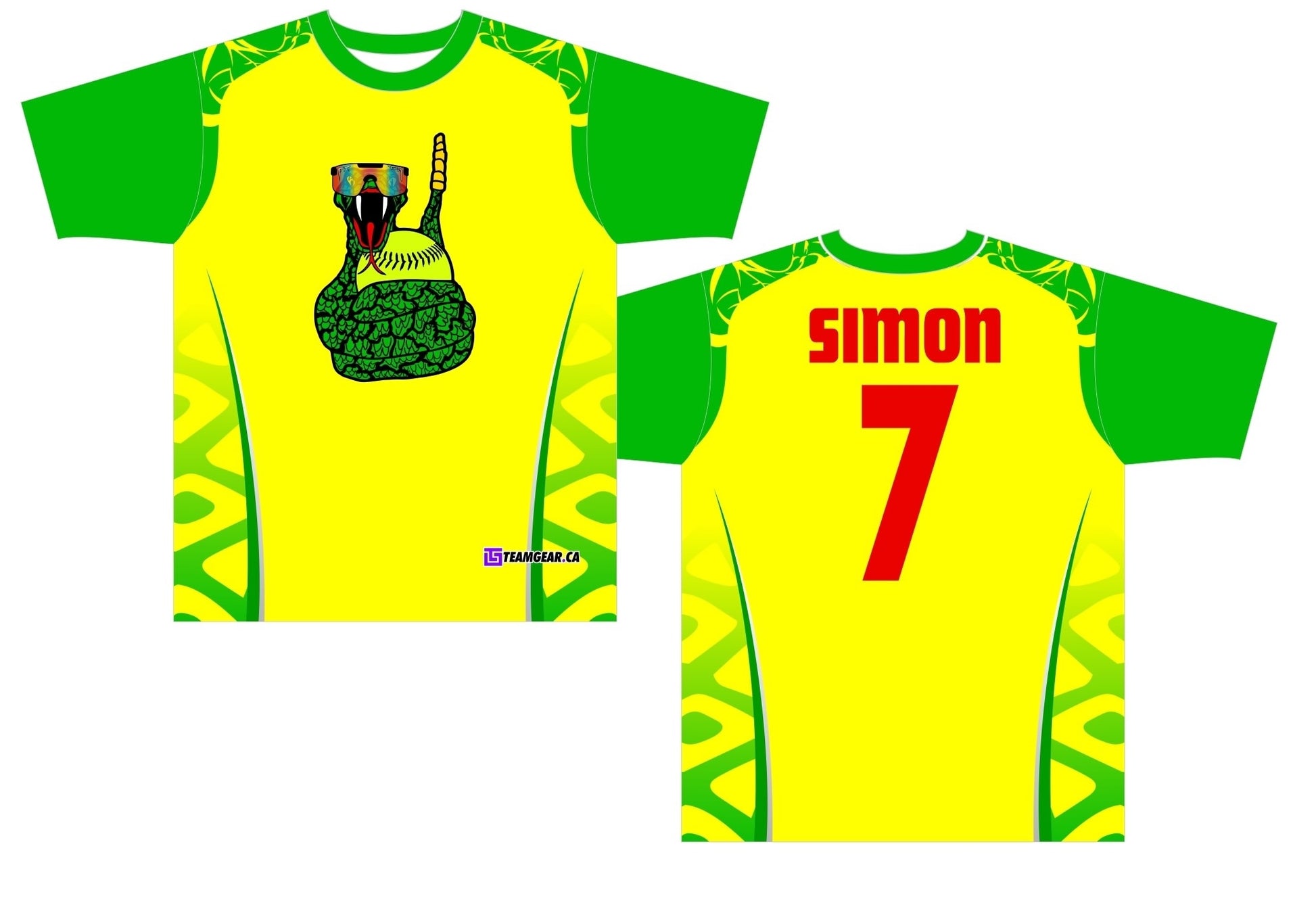 Rattlesnakes Yellow Softball Jersey