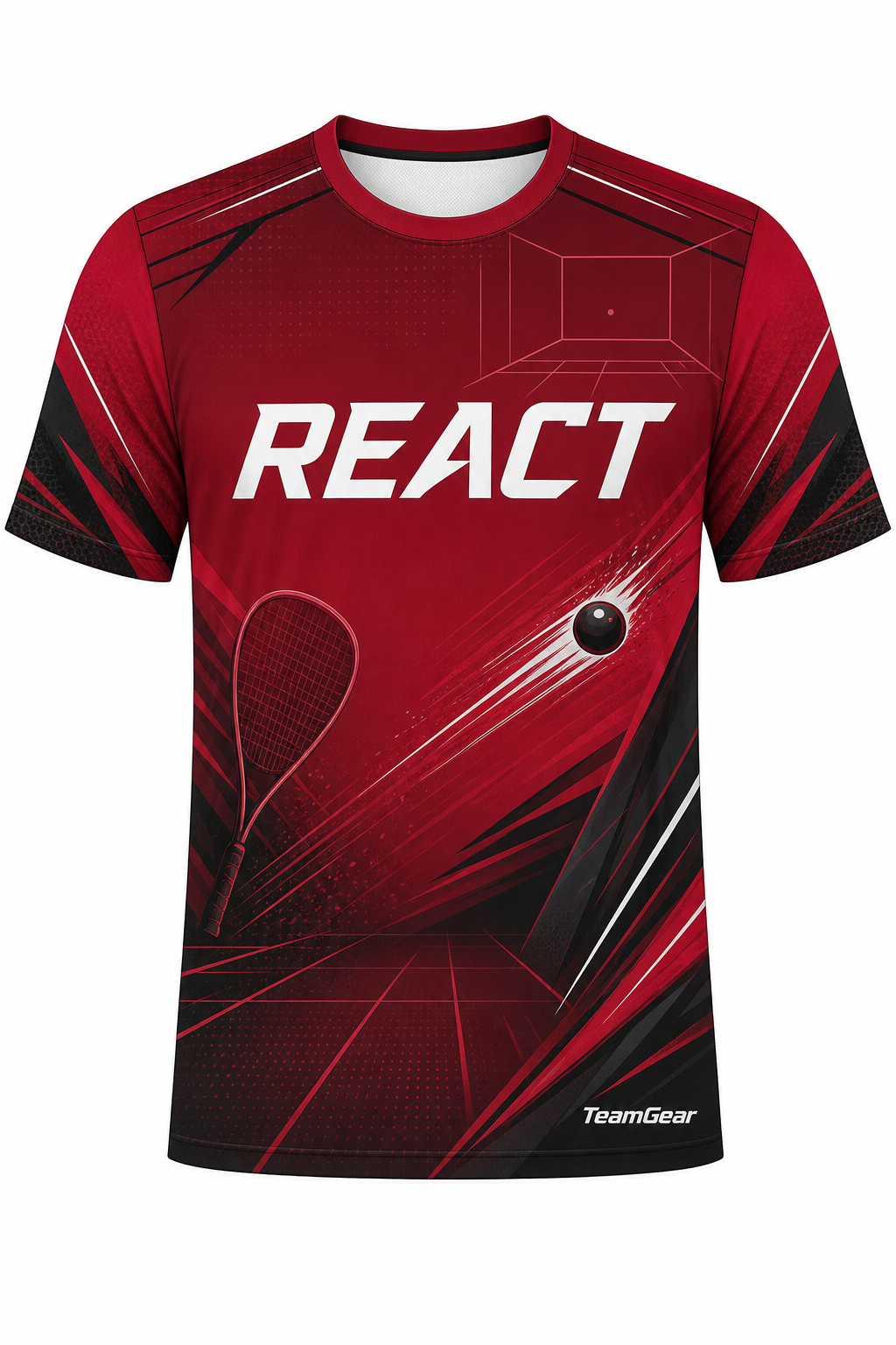 REACT Crimson Racquetball Jersey design