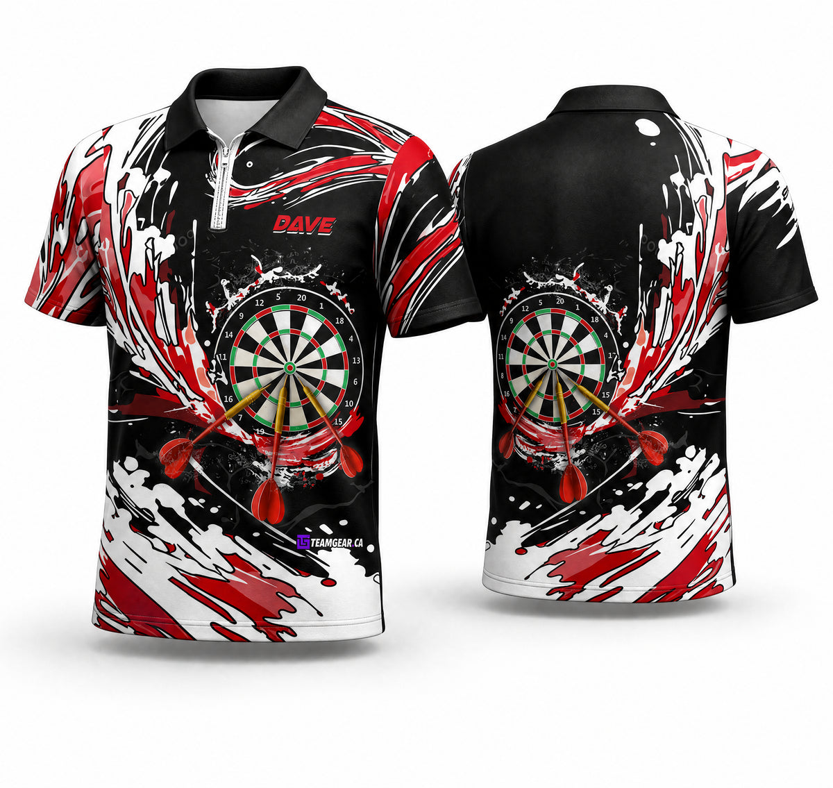 Red Competitive Darts Jersey - front and back view