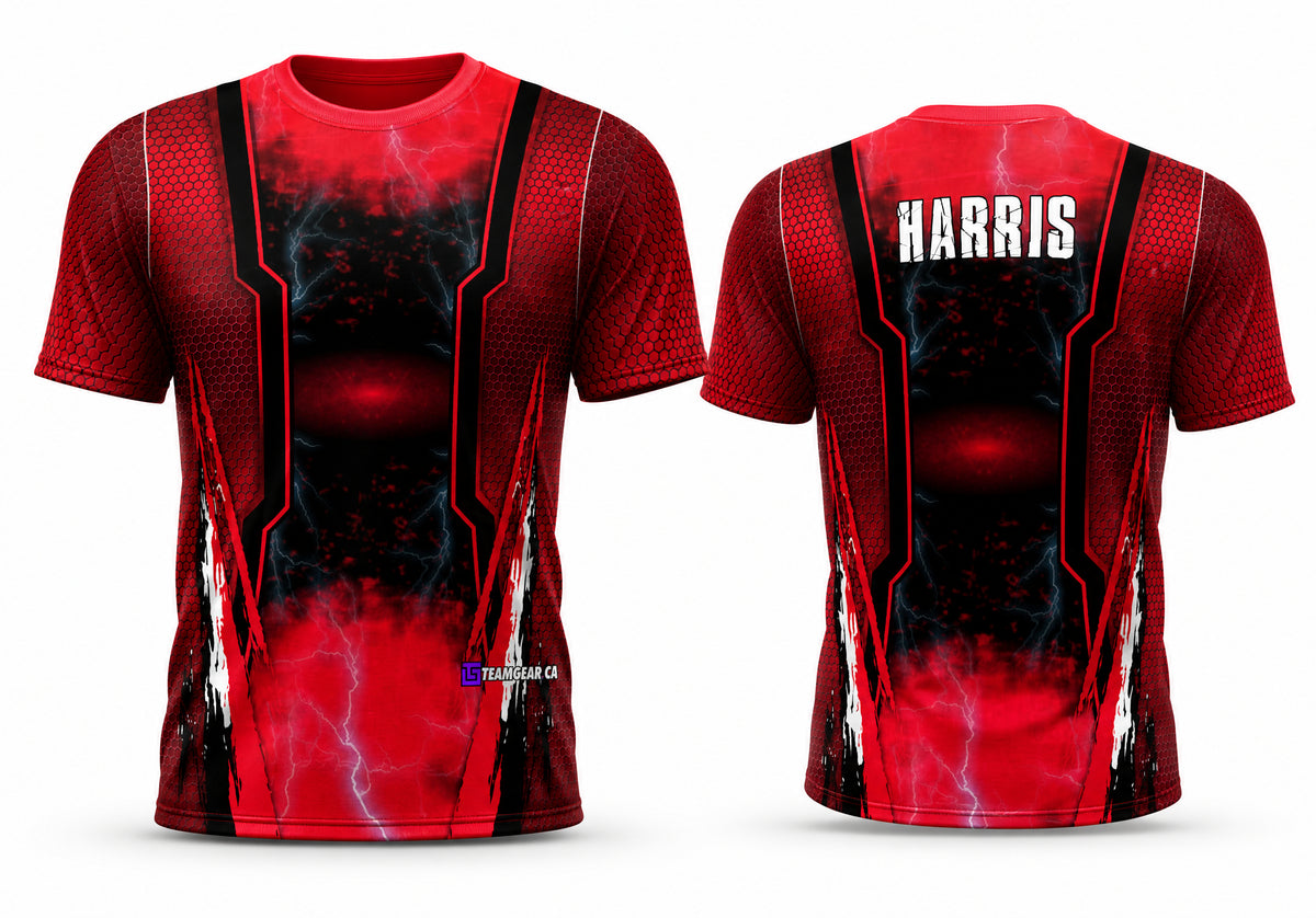 Red Ultimate Frisbee Jersey - front and back view