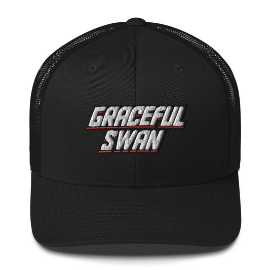 Graceful Swan ShowZone Trucker Hat in black