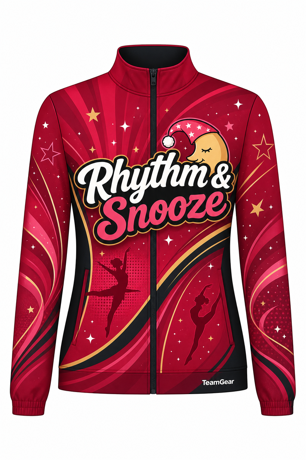 Rhythm & Snooze Crimson Dance Jacket design