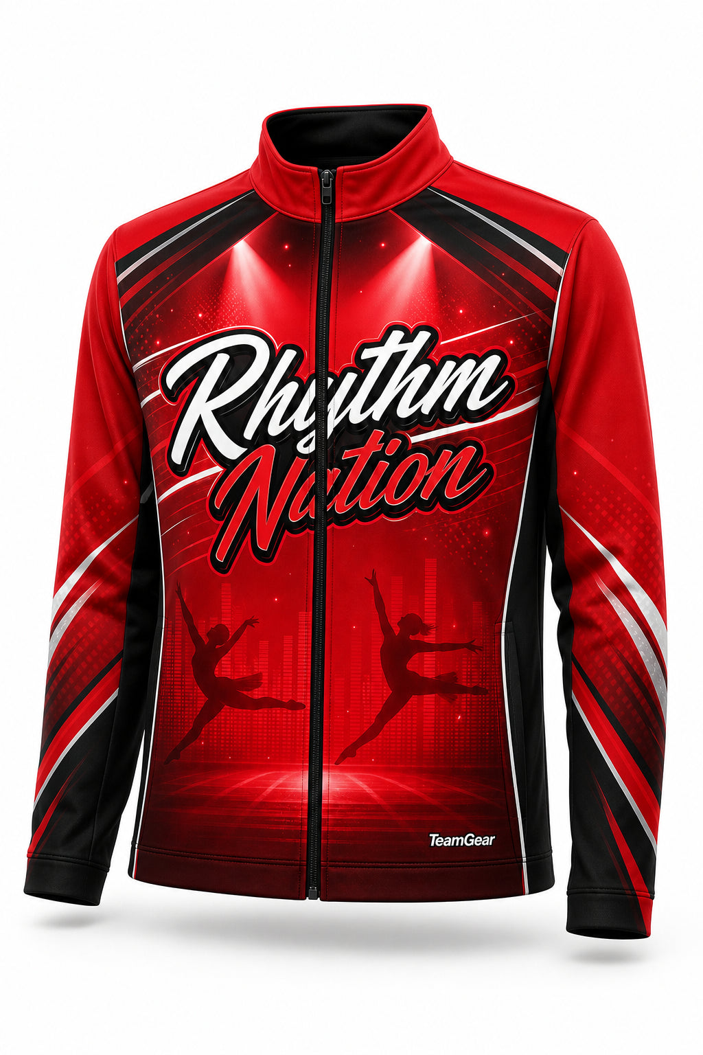 Rhythm Nation Red Dance Jacket - front and back view