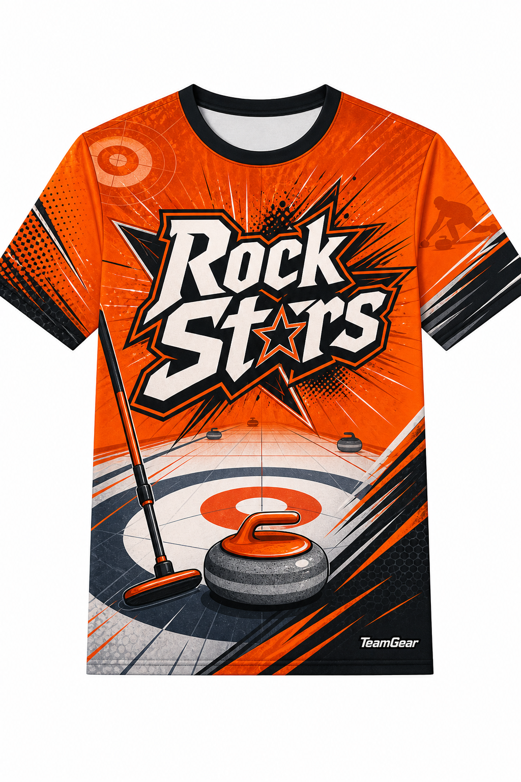 Rock Stars Orange Curling Jersey design