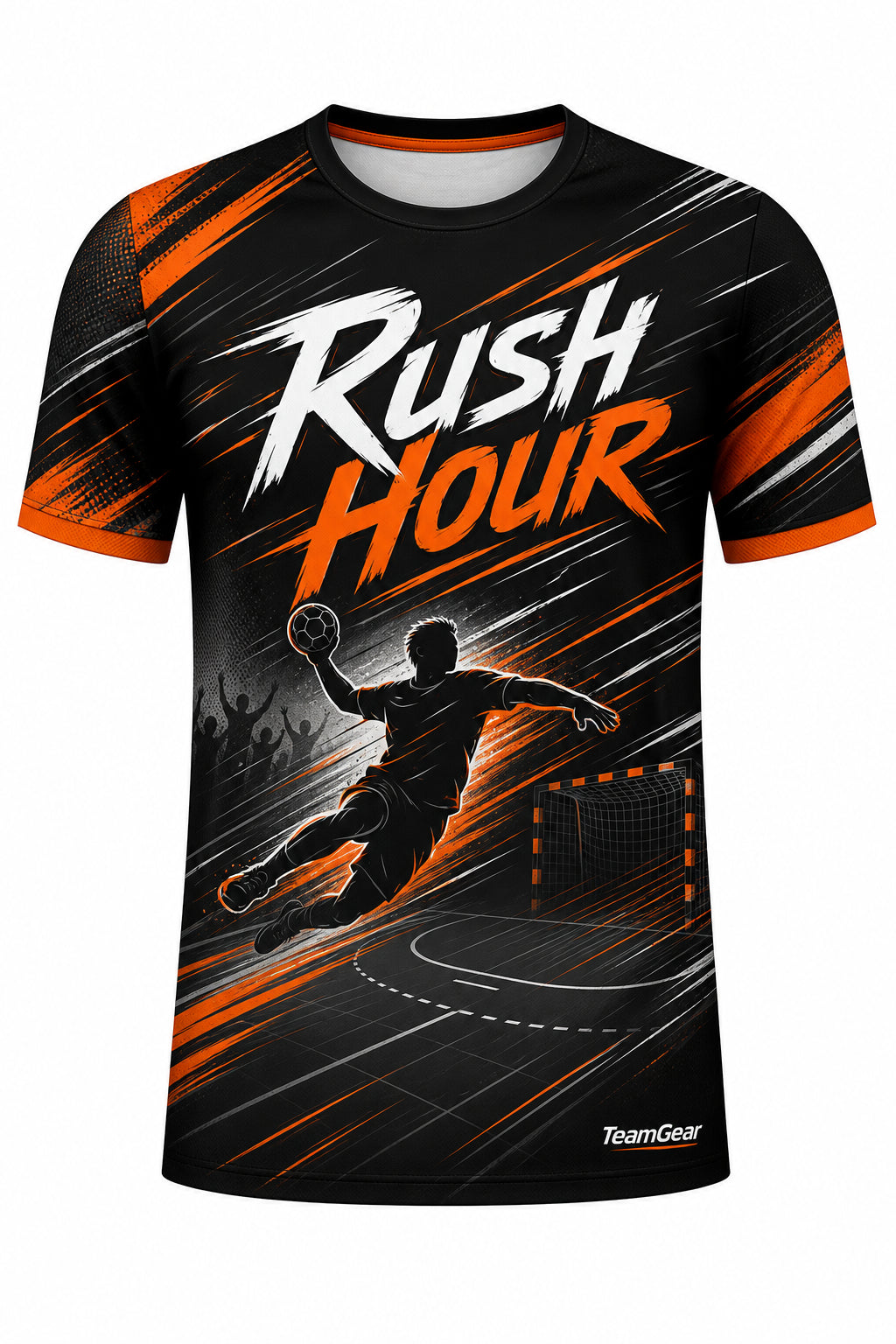 Rush Hour Black Handball Jersey design