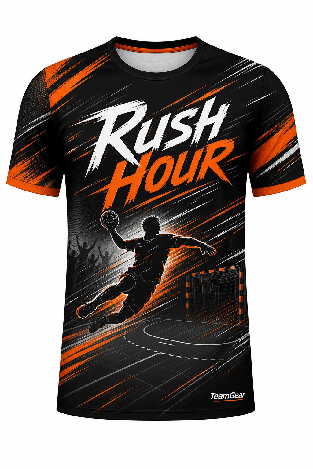 Rush Hour Black Handball Jersey design