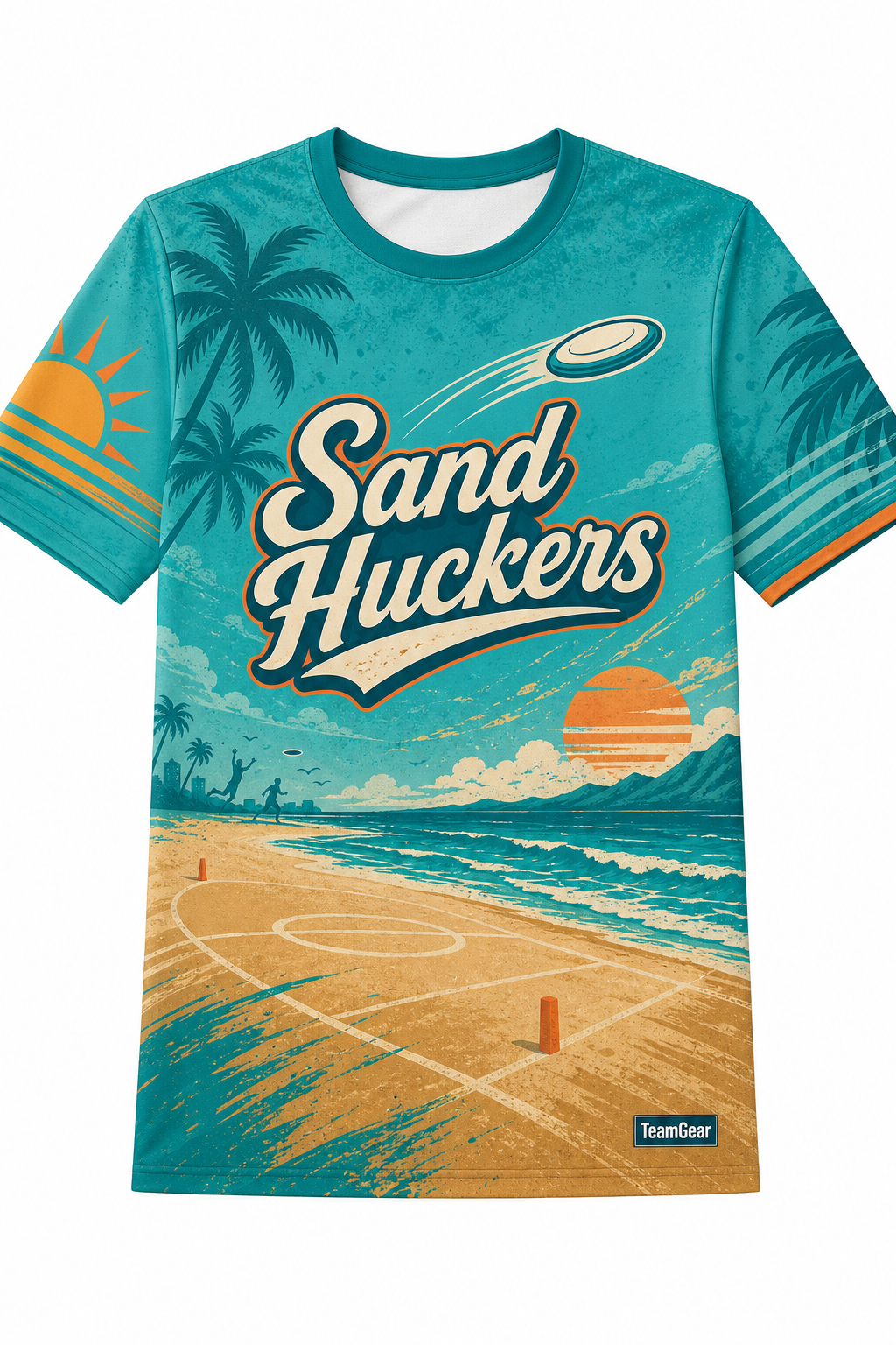 Sand Huckers Teal Ultimate Frisbee Jersey design