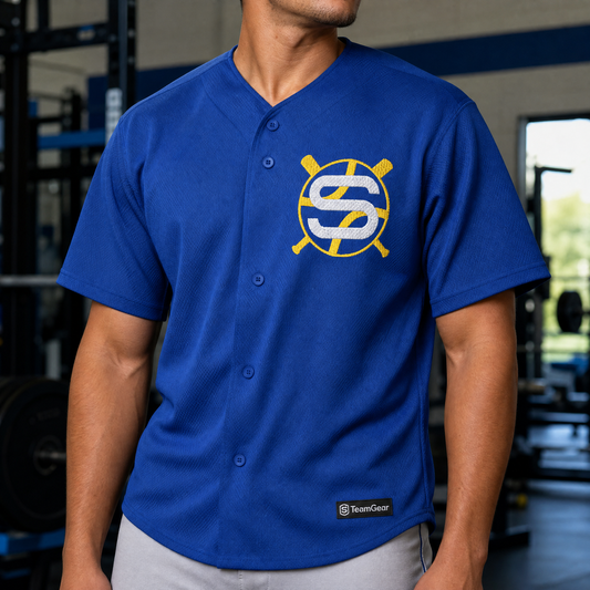 Scann "S" Snapback Hat — custom snapback hat worn on model — TeamGear Canada