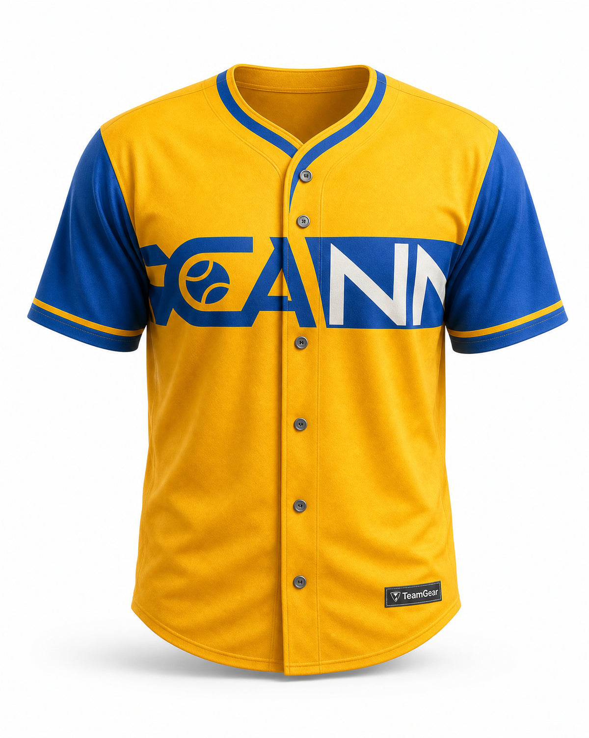 Scann Yellow & Royal Blue Home Jersey - front and back view