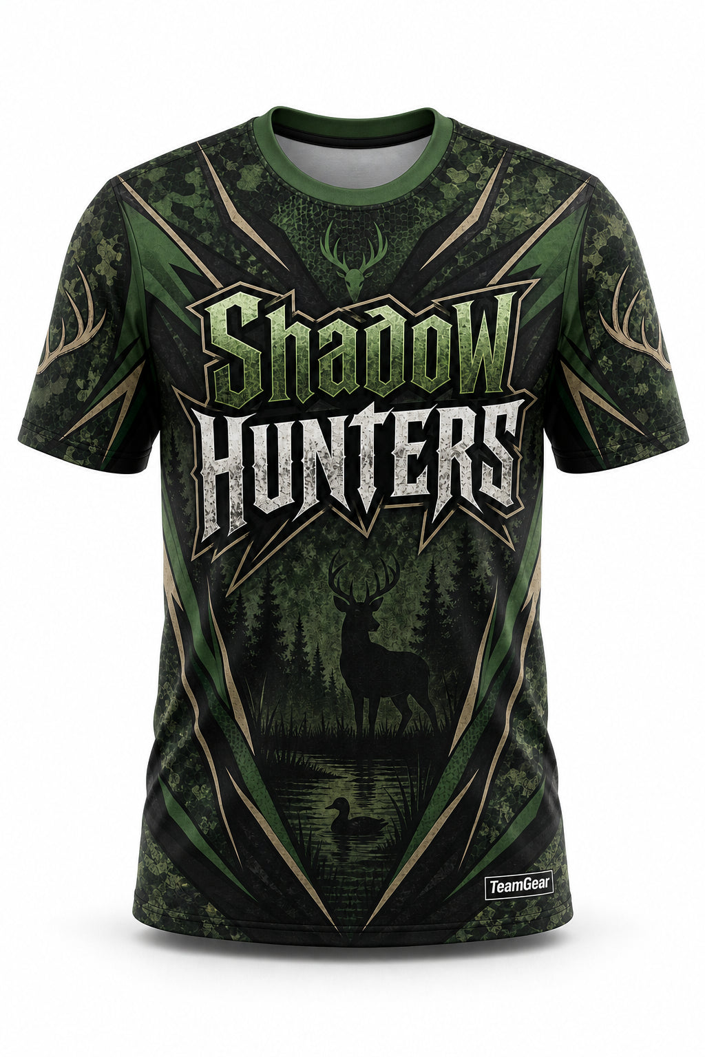 Shadow Hunters Green Hunting Jersey - front and back view
