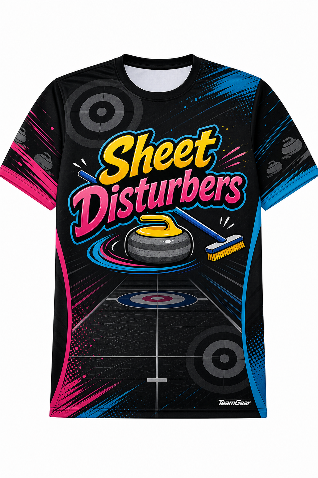 Sheet Disturbers Black Curling Jersey design