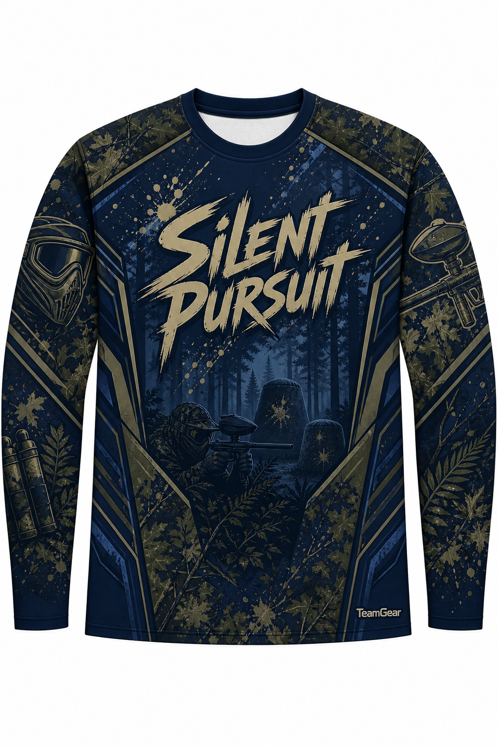 Silent Pursuit Navy Long Sleeve Paintball Jersey design