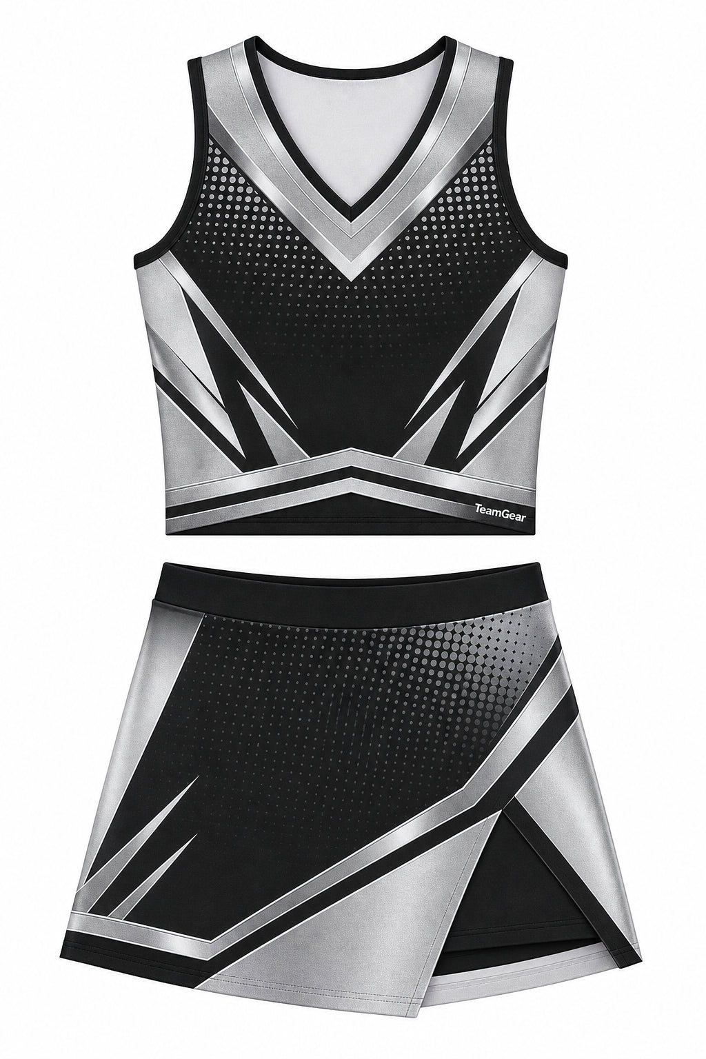 Silver and Black Cheerleading Uniform design