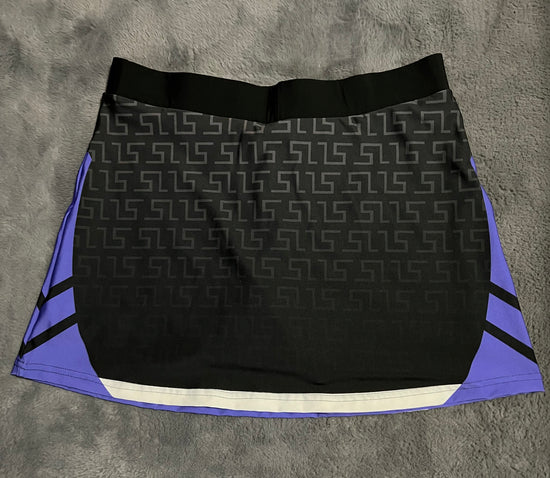 Roller Derby Skort back view with seamless prints