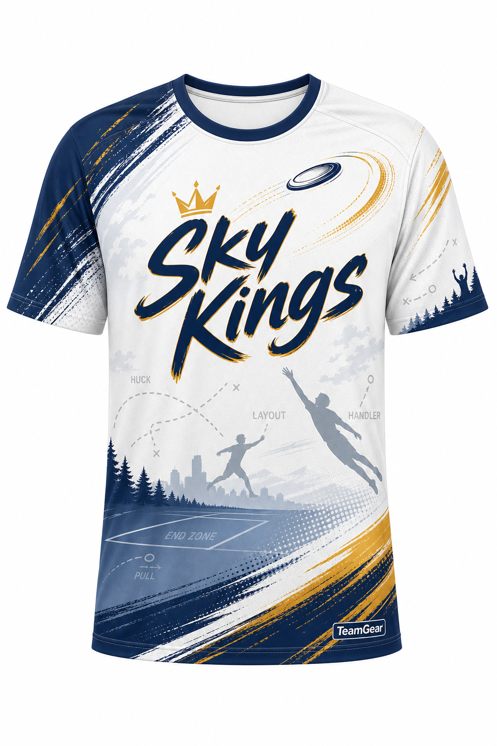 Sky Kings White Ultimate Frisbee Jersey design