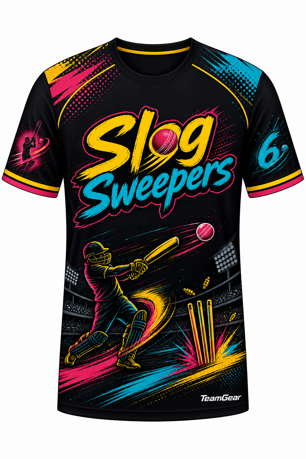 Slog Sweepers Black Cricket Jersey design