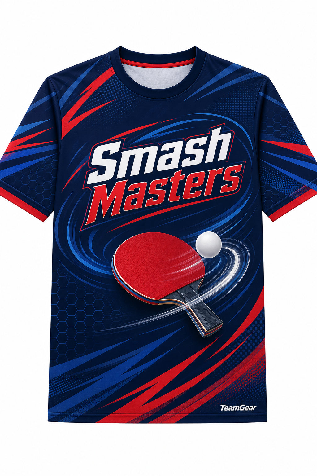 Smash Masters Navy Table Tennis Jersey with name and number