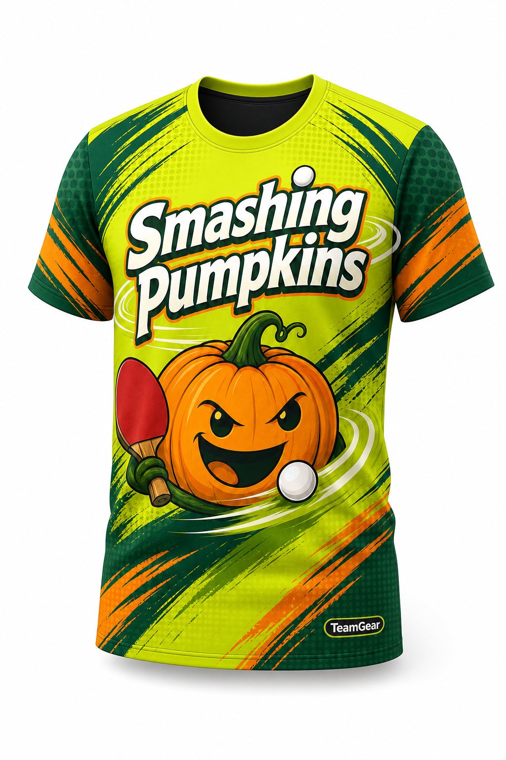 Smashing Pumpkins Lime Table Tennis Jersey - front and back view