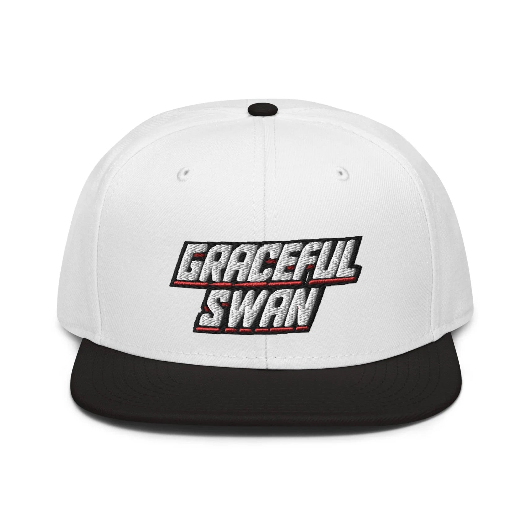 Graceful Swan ShowZone hat in white with black brim and accents