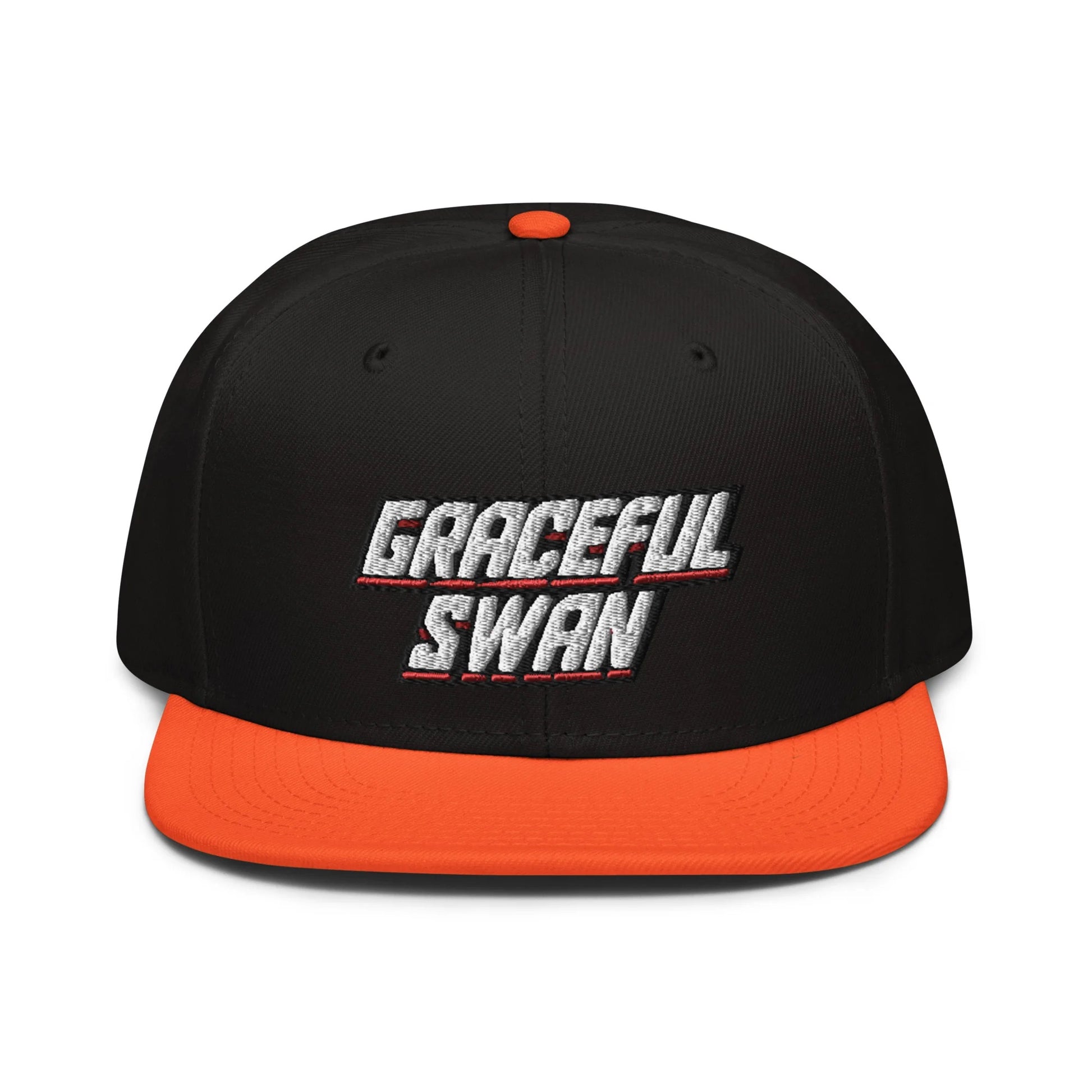 Graceful Swan ShowZone hat in black with orange brim and accents