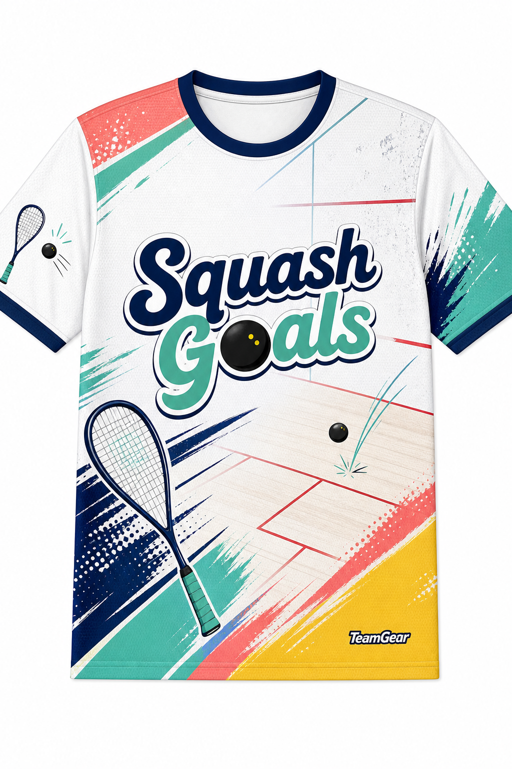 Squash Goals White Squash Jersey with name and number