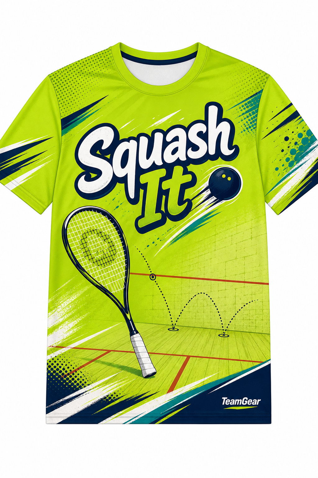 Squash It Lime Squash Jersey with name and number