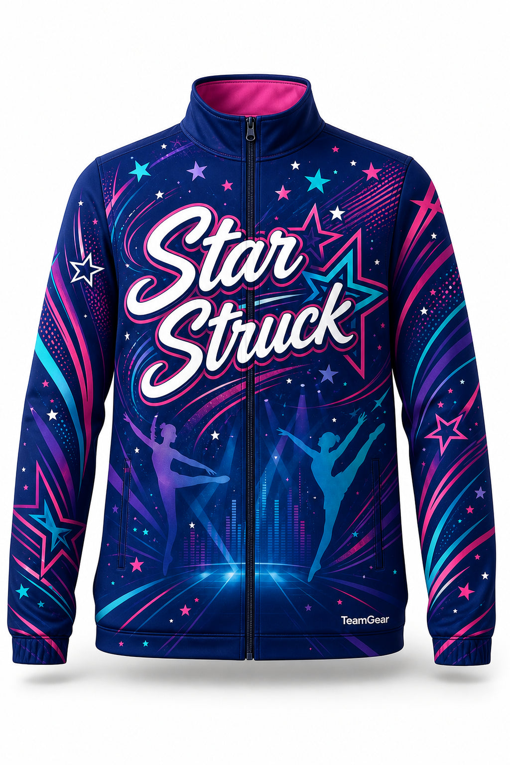 Star Struck Navy Dance Jacket - front and back view