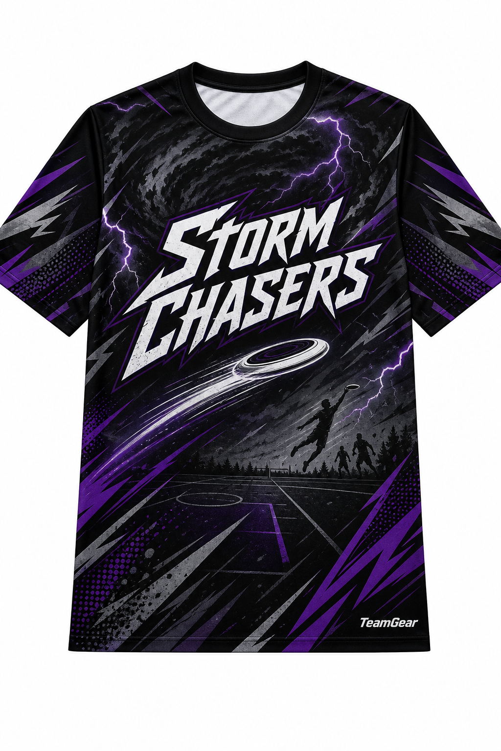 Storm Chasers Black Ultimate Frisbee Jersey design