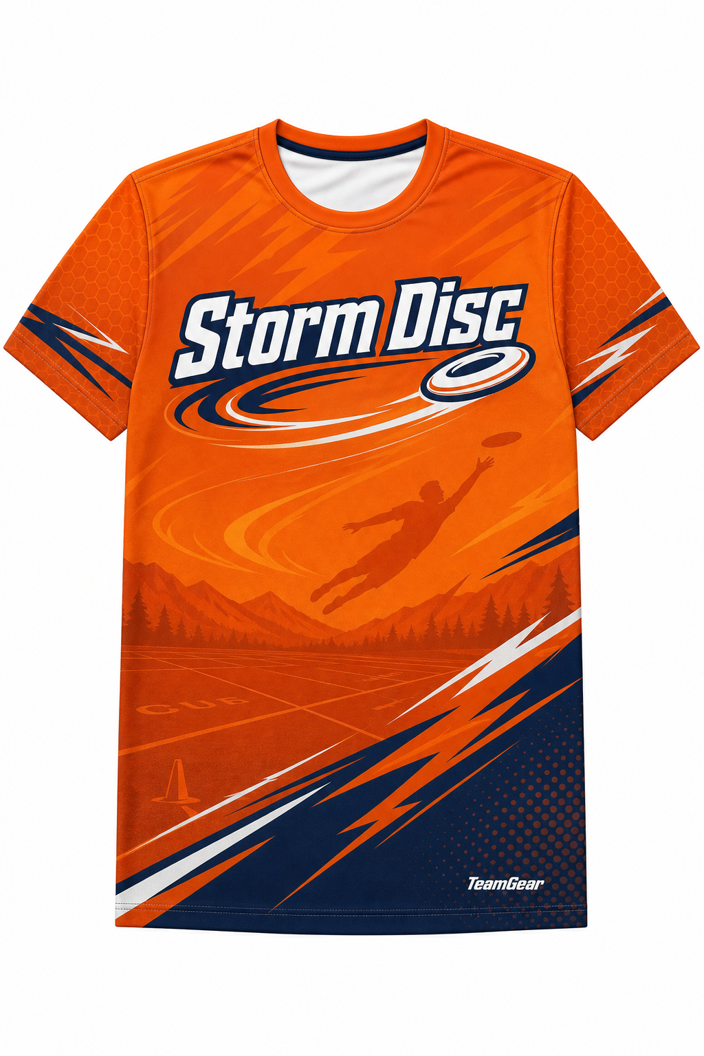 Storm Disc Orange Ultimate Frisbee Jersey design