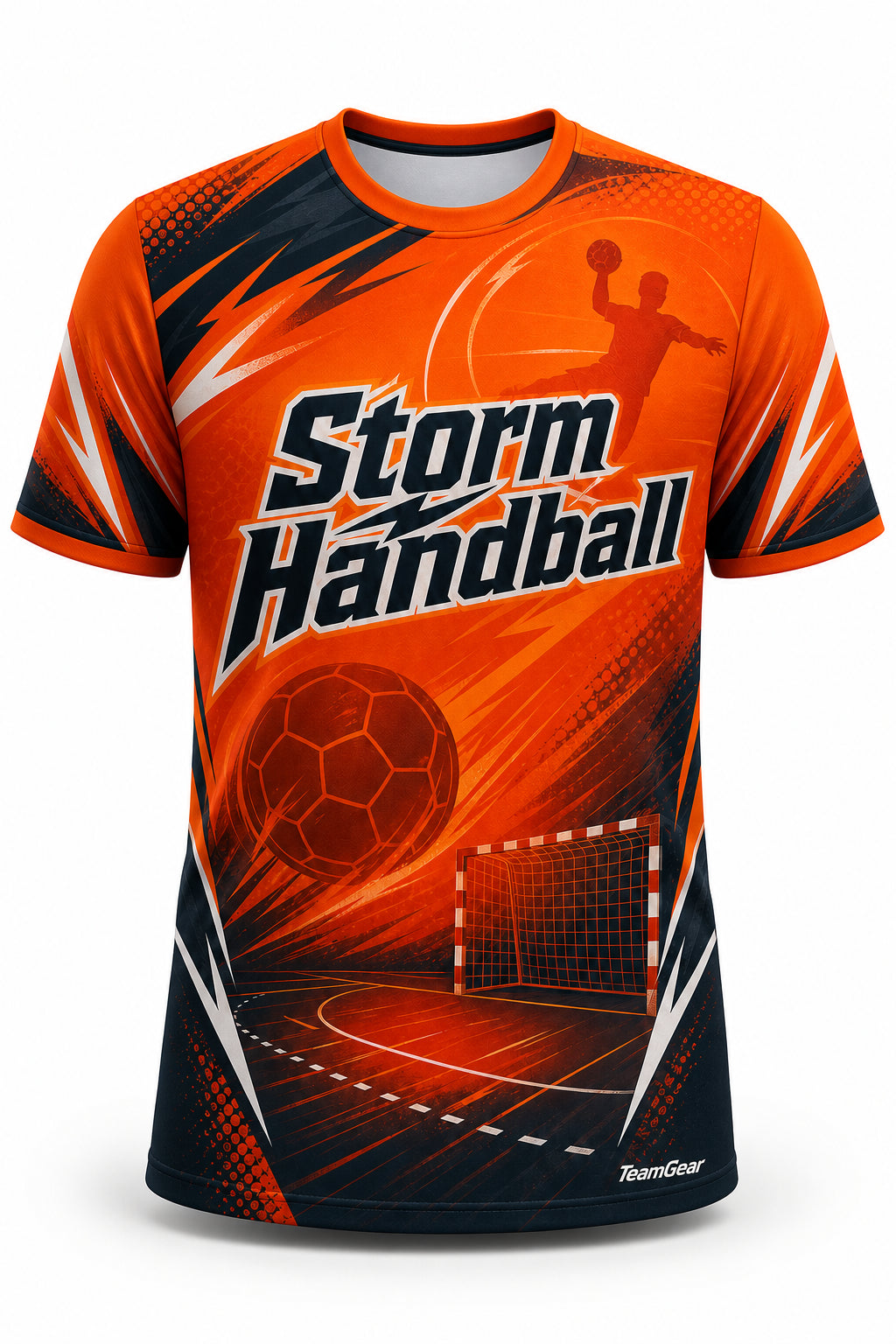 Storm Handball Orange Handball Jersey - front and back view