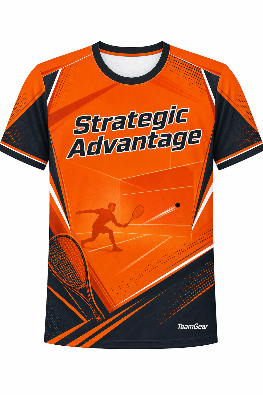 Strategic Advantage Orange Squash Jersey with name and number