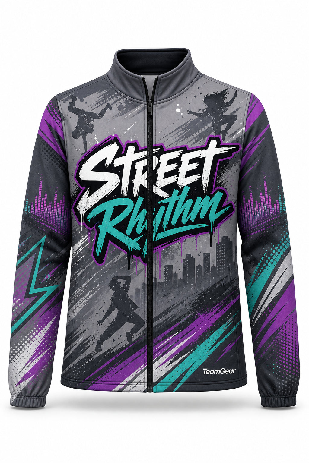 Street Rhythm Grey Dance Jacket - front and back view