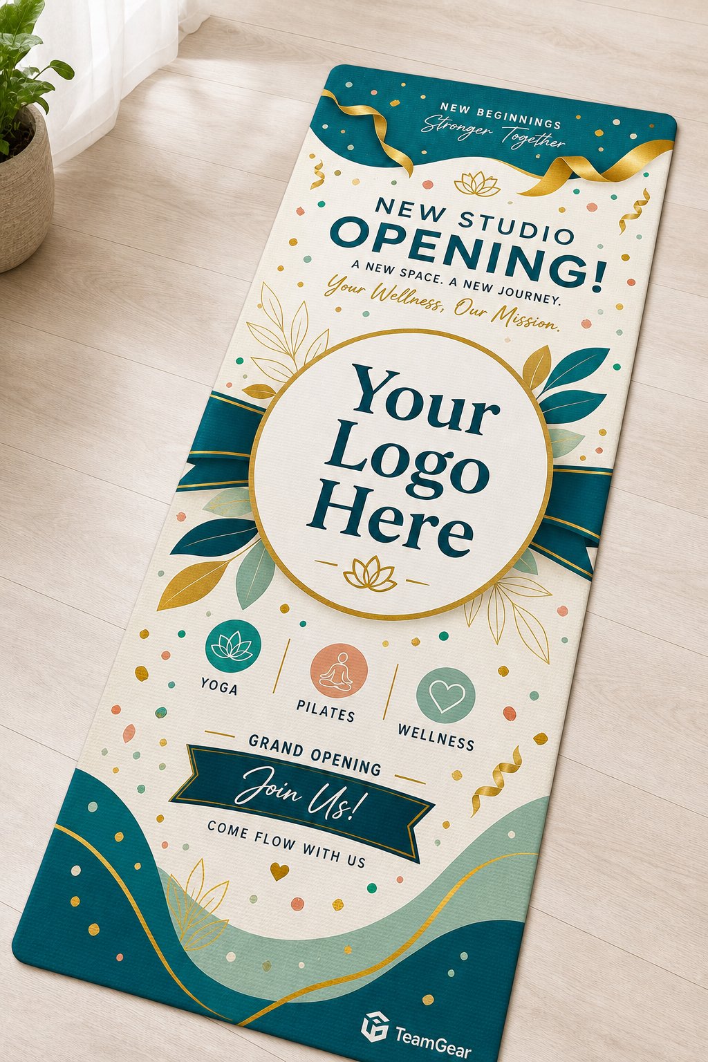 Studio Opening Promo Custom Yoga Mat — custom yoga mat studio product photo — TeamGear Canada